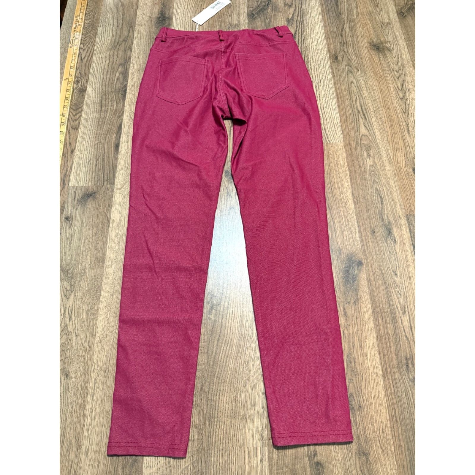 Vintage Yelete Pants Women's Large Burgundy Red Skinny Mid Rise NWT Size 36" / US 14 / IT 50 - 2 Thumbnail