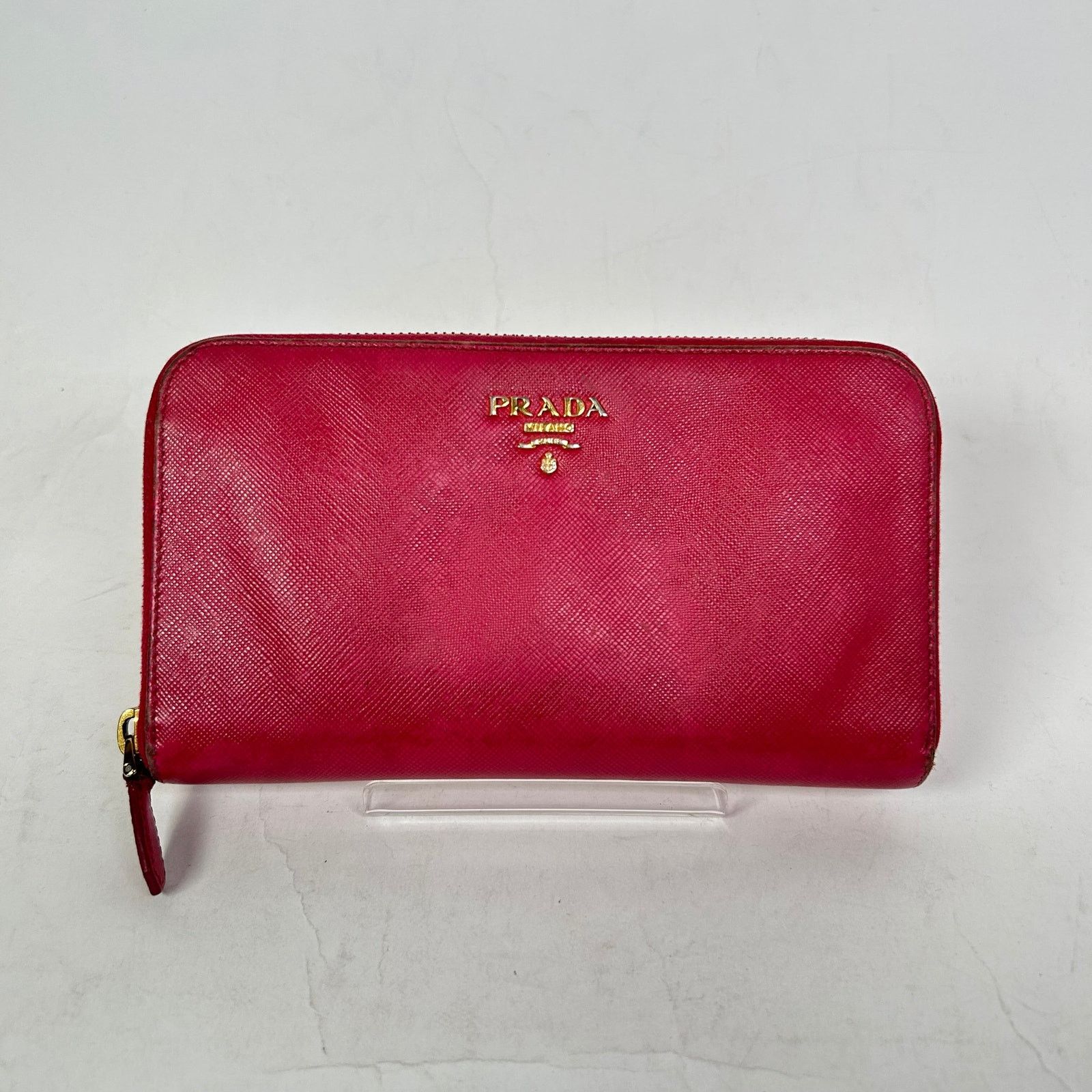 Prada Prada Dark Pink Saffiano Zip-Around Wallet Size ONE SIZE - 1 Thumbnail