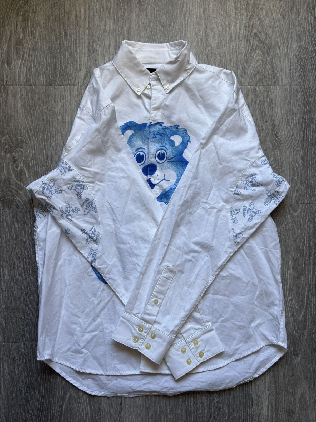 Palace × Vivienne Westwood Palace Vivienne Westwood White Bear Button Up Shirt Size US L / EU 52-54 / 3 - 3 Thumbnail