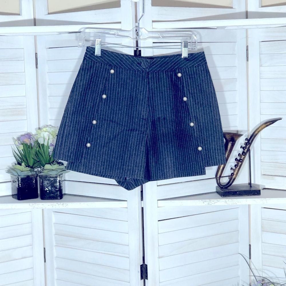 Analogie Gauze Dot Shorts Set - Off Navy main image 0