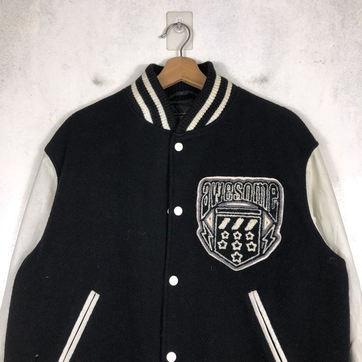 Hysteric Glamour 🔥VINTAGE VARSITY JACKET LEATHER ONBOARD EMBROIDERY BIG LOGO Size US M / EU 48-50 / 2 - 12 Thumbnail