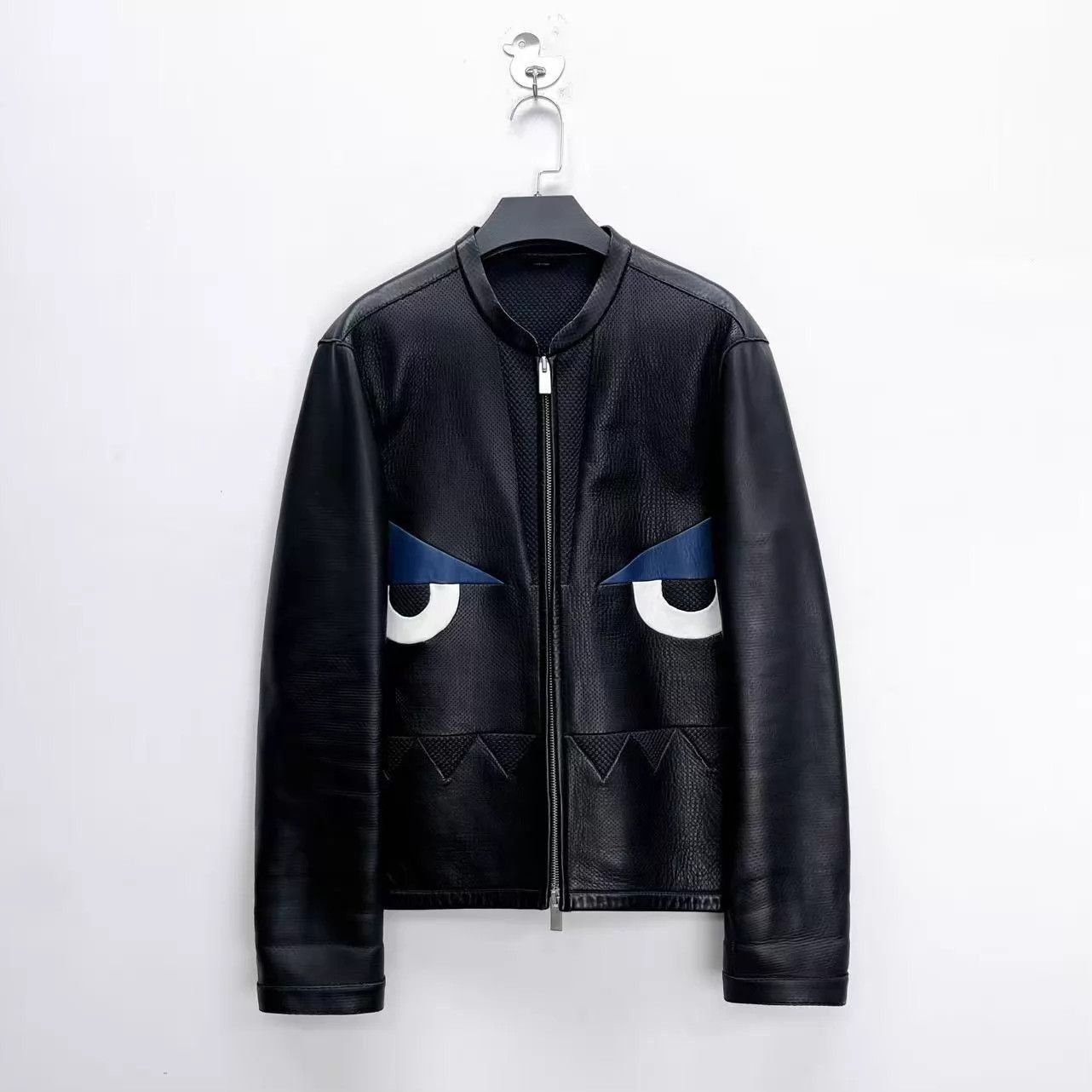 Fendi Black Leather Jacket with Eye Graphic Size M Size US M / EU 48-50 / 2 - 1 Thumbnail