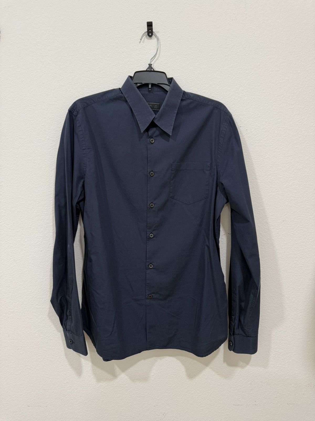 Prada Vintage Prada Navy Button Up Size US M / EU 48-50 / 2 - 1 Thumbnail