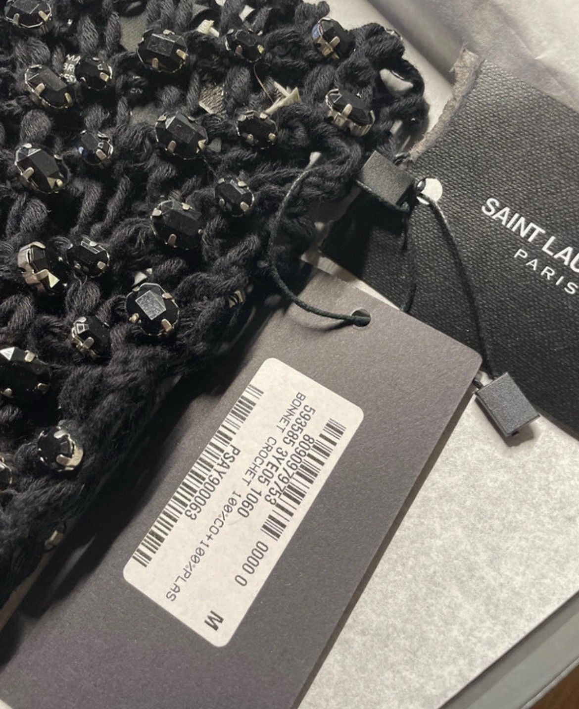 Saint Laurent Paris Saint Laurent Paris Embellished Knit Beanie Size ONE SIZE - 4 Thumbnail
