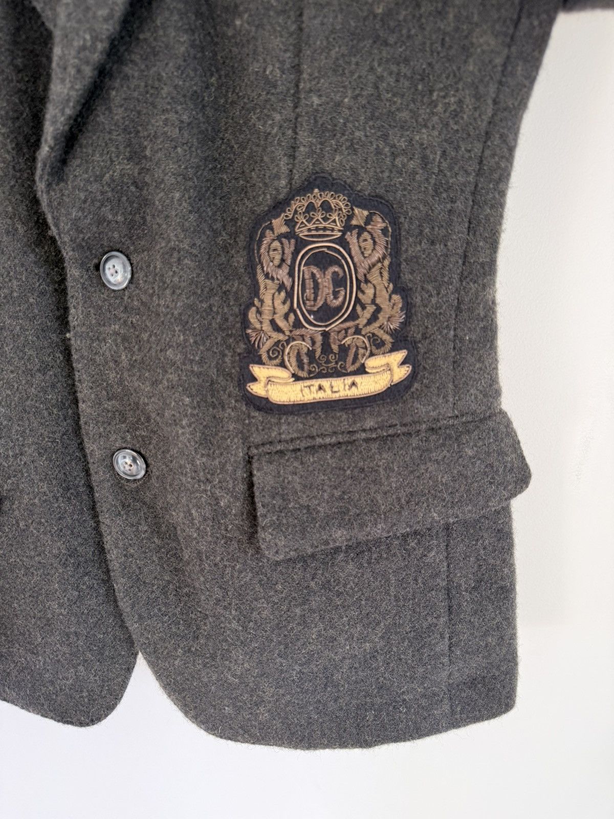 Dolce & Gabbana Dolce & Gabbana Wool Jacket blazer Green embroidered IT44 Size 44S - 5 Thumbnail