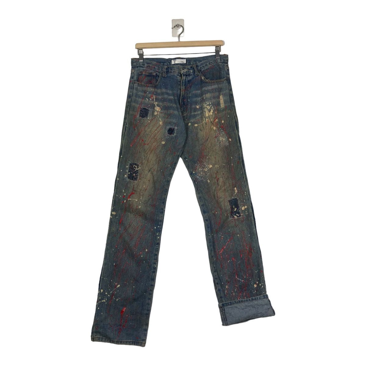 Hysteric Glamour 🔥PAINTED DENIM JEANS FLARE ITU JAPAN MADE RUSTY DESIGN Size US 30 / EU 46 - 11 Thumbnail