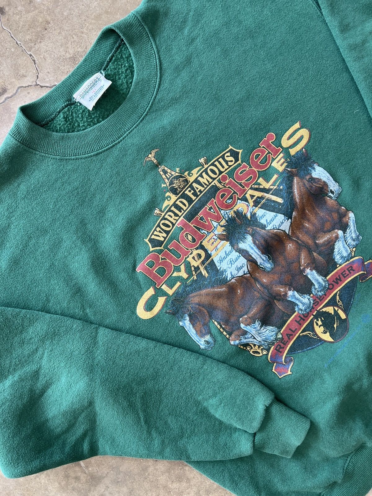 Vintage Vintage Budweiser Clydesdales Horse Crewneck Sz. Large Size US L / EU 52-54 / 3 - 1 Thumbnail