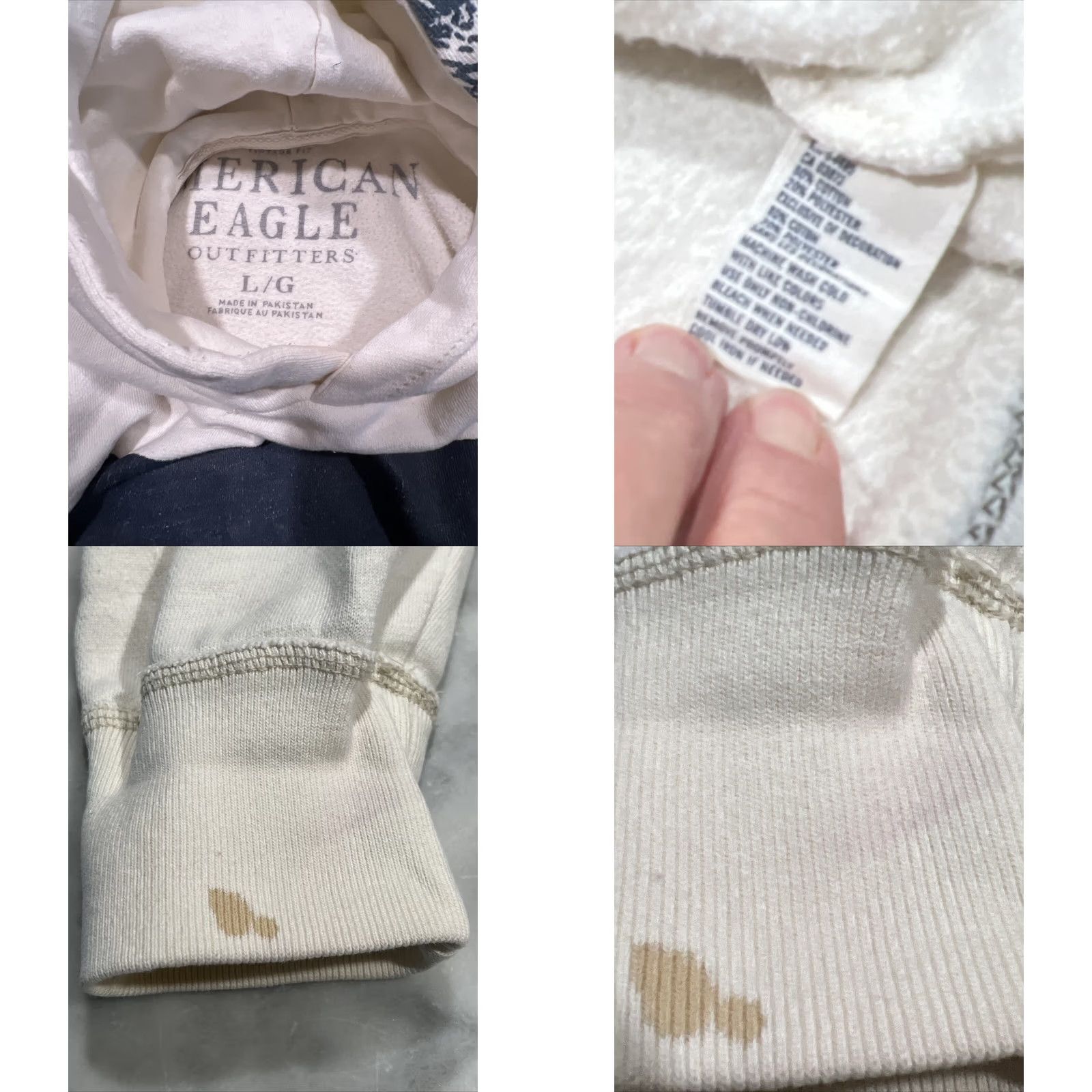 American Eagle Outfitters American Eagle Outfitters Hoodie Mens Large Eagle On Hood Graphic Print Pullover Beige Size US L / EU 52-54 / 3 - 9 Thumbnail