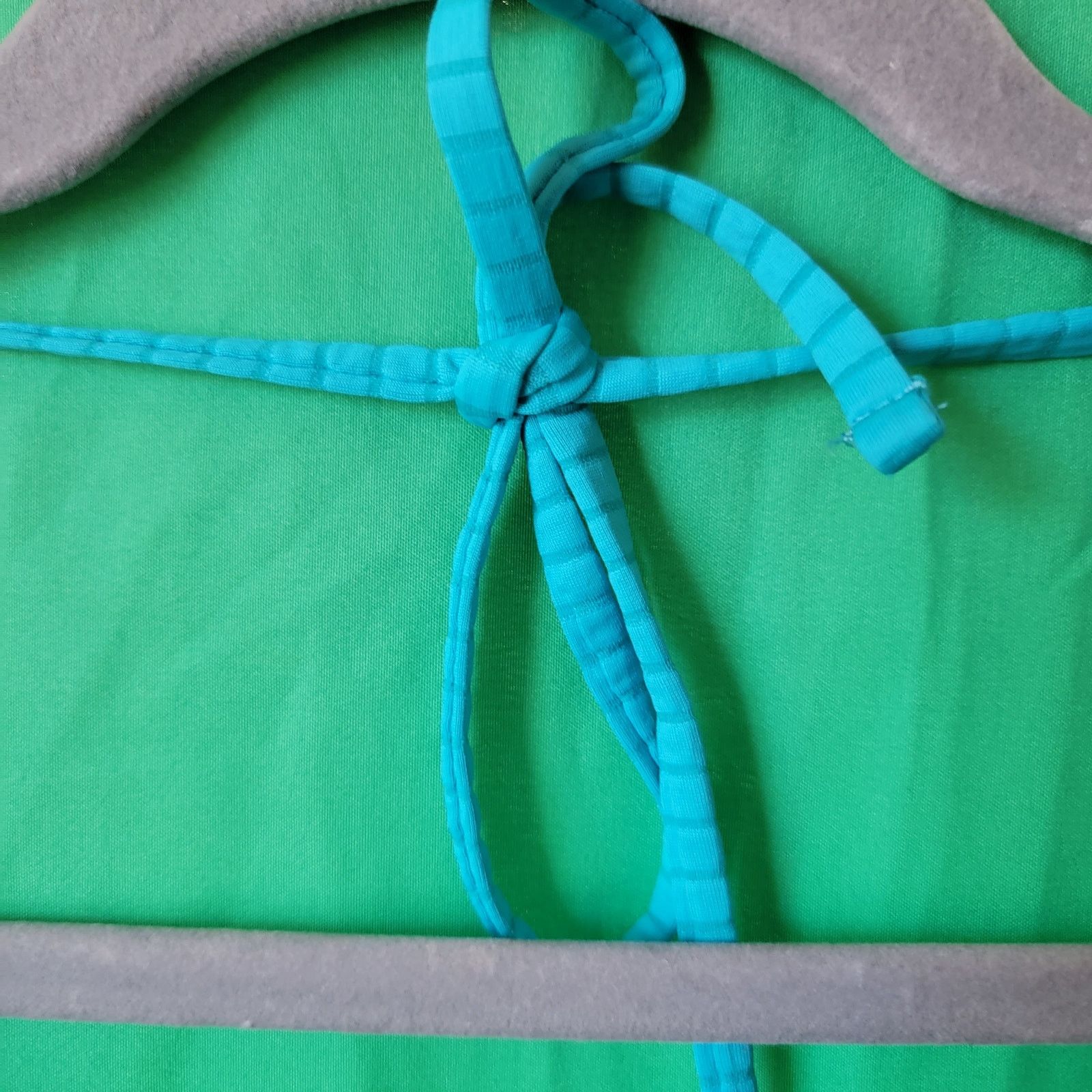Lucky Brand Teal Wave Lace-Up Deep V-Neck One Piece Swimsuit Size Medium Size ONE SIZE - 4 Thumbnail