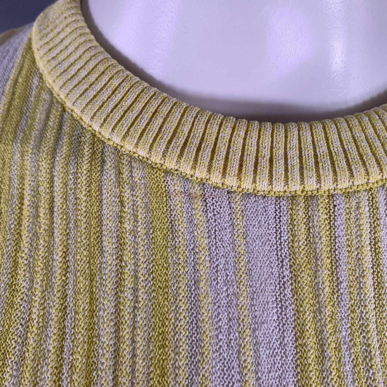 Sportmax SPORTMAX Size M Yellow Pink Rib Knit Crew Neck Casual Top Size M / US 6-8 / IT 42-44 - 5 Thumbnail