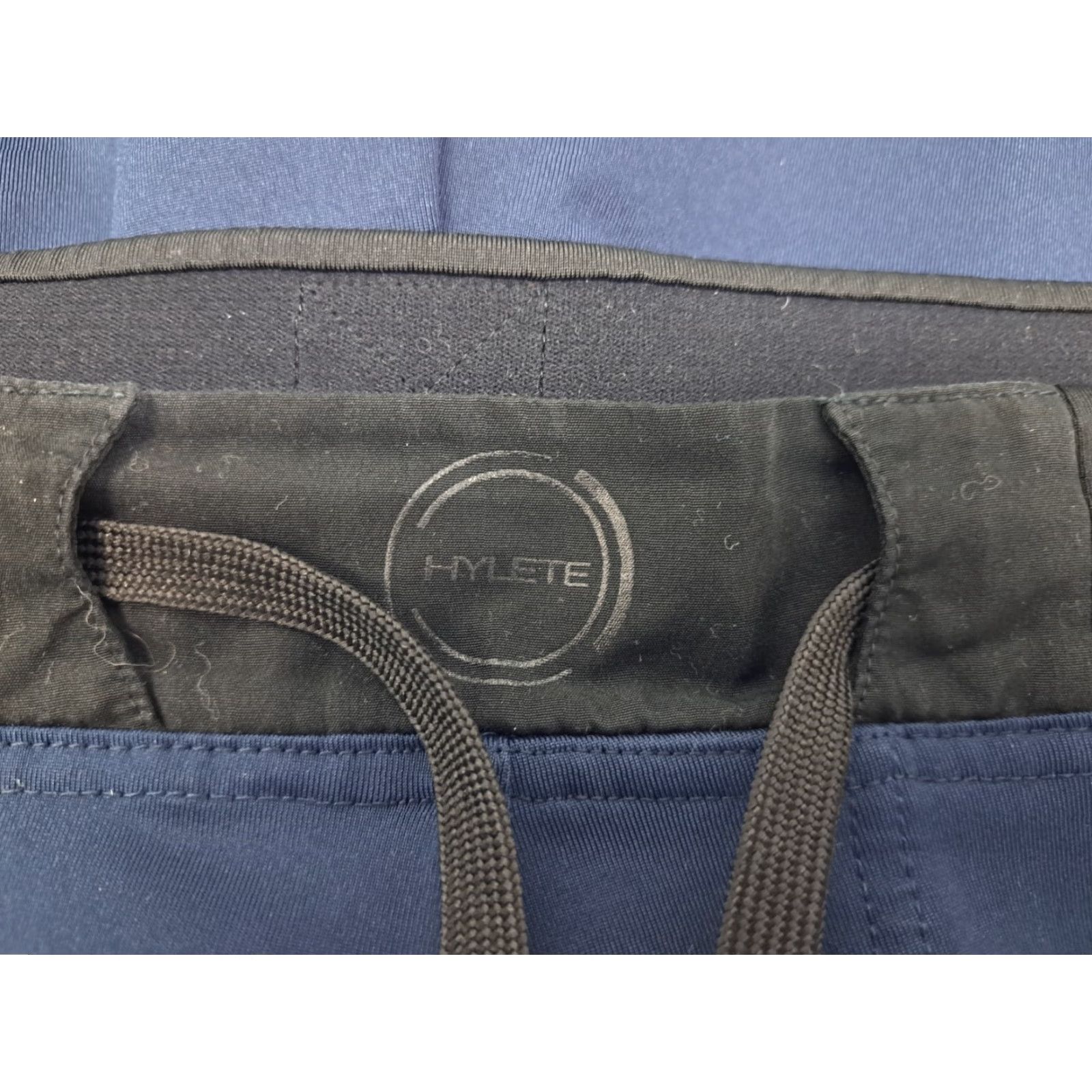 Vintage HYLETE Shorts Mens Blue Athletic Fit Zip Pockets Elastic Waist L 11in Inseam Adjustable Drawstring Pockets Logo gym Workout Size US 33 - 4 Thumbnail