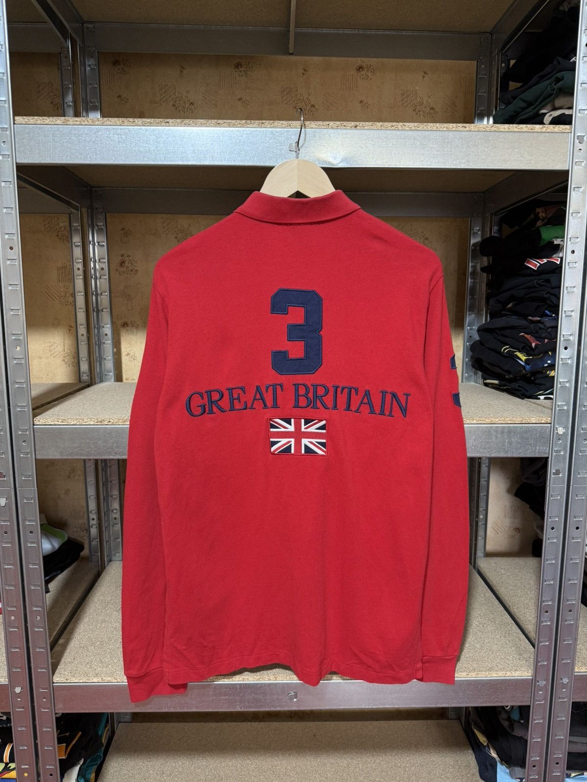 Polo Ralph Lauren × RRL Ralph Lauren × Rugby Ralph Lauren Vintage PRL Ralph Lauren Great Britain GBR Longsleeve Polo Size US M / EU 48-50 / 2 - 2 Thumbnail