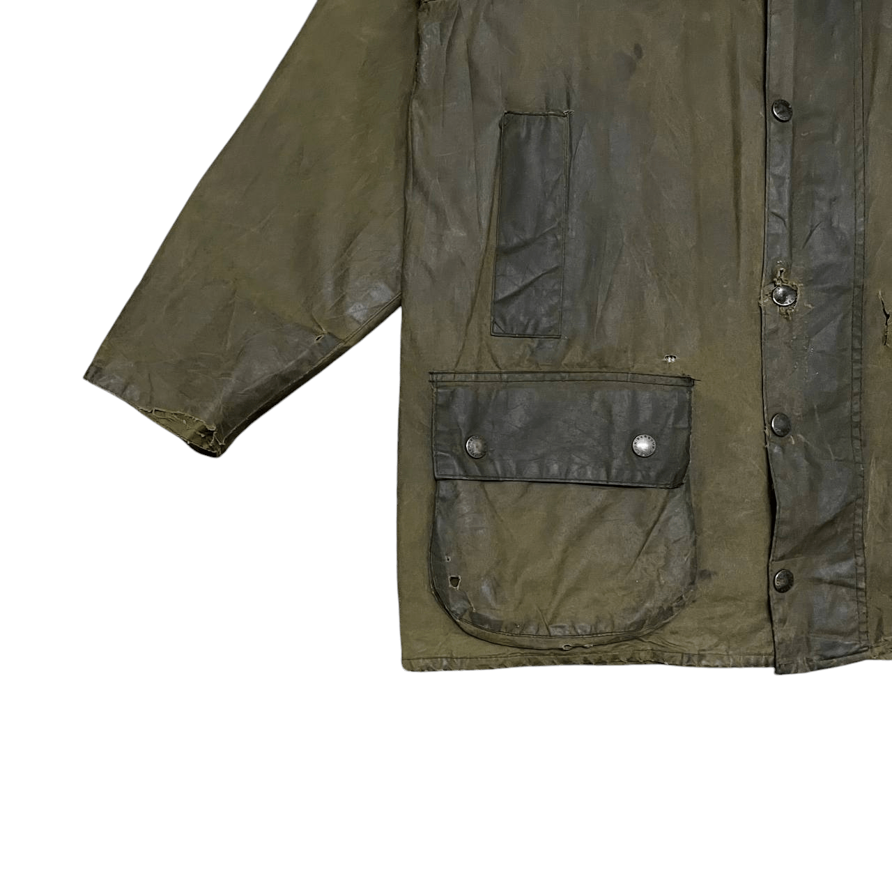 Barbour Vintage 90's Barbour Beaufort A150 Waxed Distressed Jacket Size US M / EU 48-50 / 2 - 3 Thumbnail