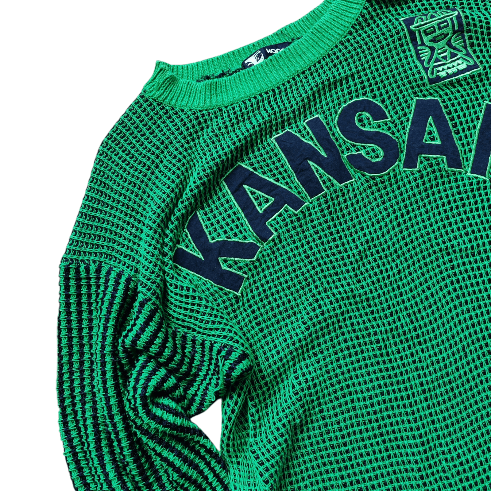 Kansai Yamamoto Kansai Yamamoto Japan Vintage 80s Mesh Knit Sweater Green Size M / US 6-8 / IT 42-44 - 2 Thumbnail