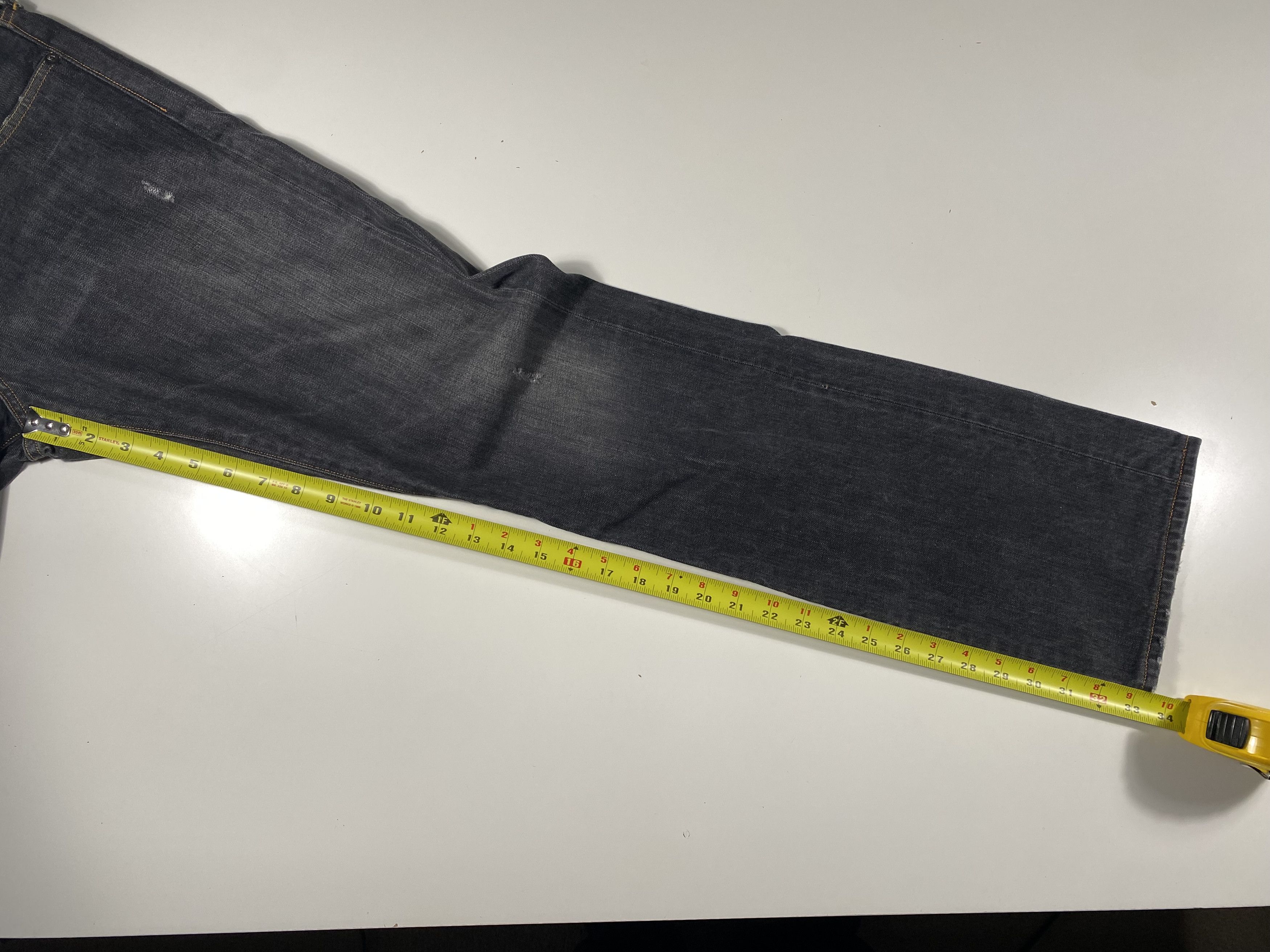 Evisu Evisu No 2 BLK Black Diacock Logo Selvedge Jeans 30x33.5 Size US 30 / EU 46 - 10 Thumbnail