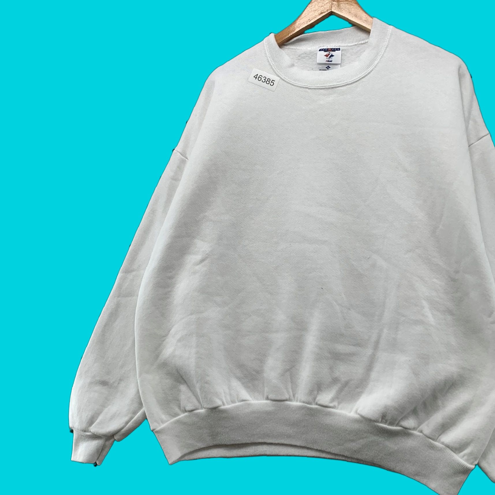 Jerzees VINTAGE Jerzees Sweatshirt Mens XL White Fleece 90s Crewneck USA Sweatshirt 90s Mens XL White Jerzees Vintage 90s Theme: 90s Size US XL / EU 56 / 4 - 1 Thumbnail