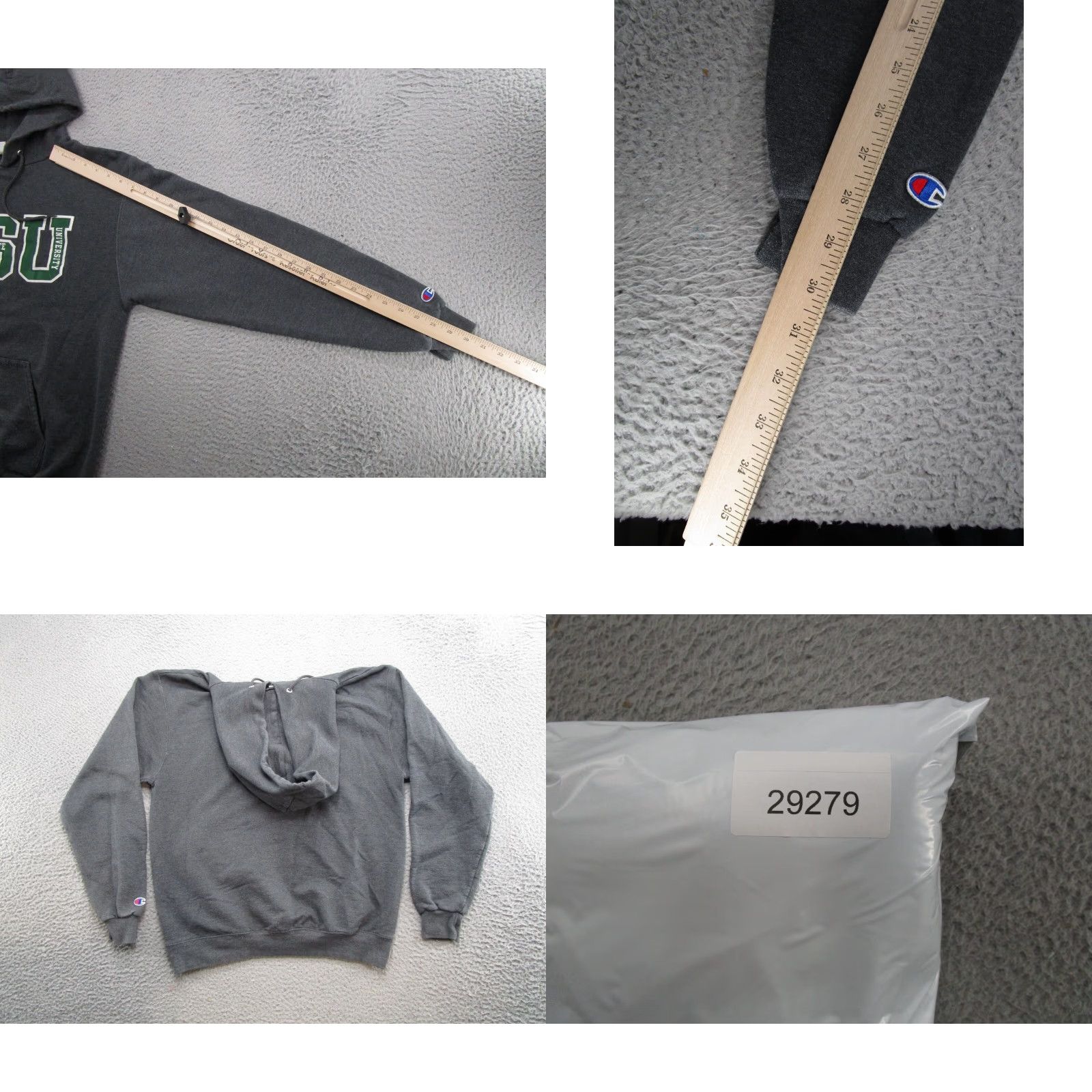 Champion BSU Embroidered Hoodie Mens Size M Champion Gray University 90s Logo Theme Pullover Size US M / EU 48-50 / 2 - 8 Thumbnail