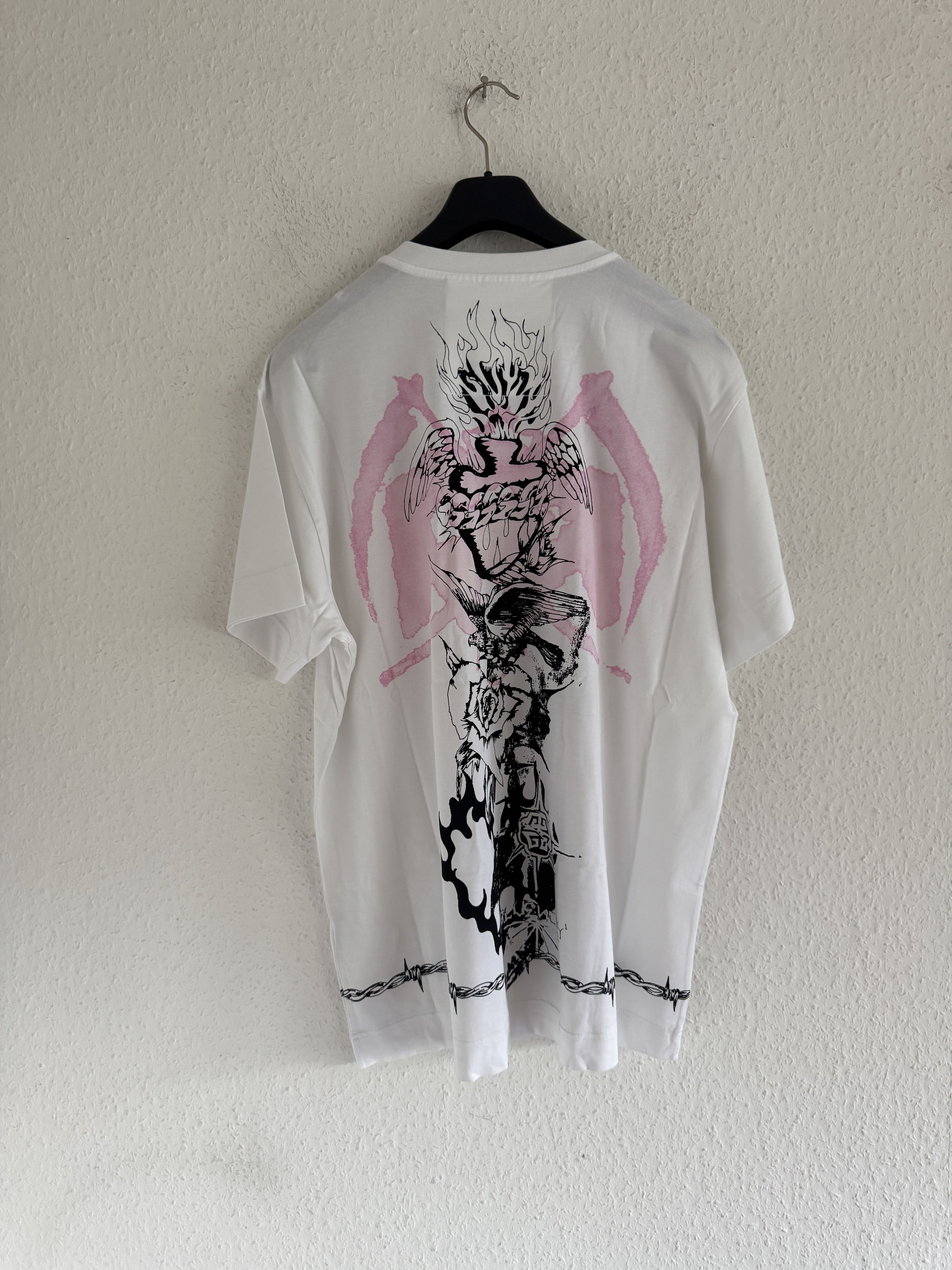 Givenchy White Gothic Print Oversized T-Shirt Size US M / EU 48-50 / 2 - 7 Thumbnail