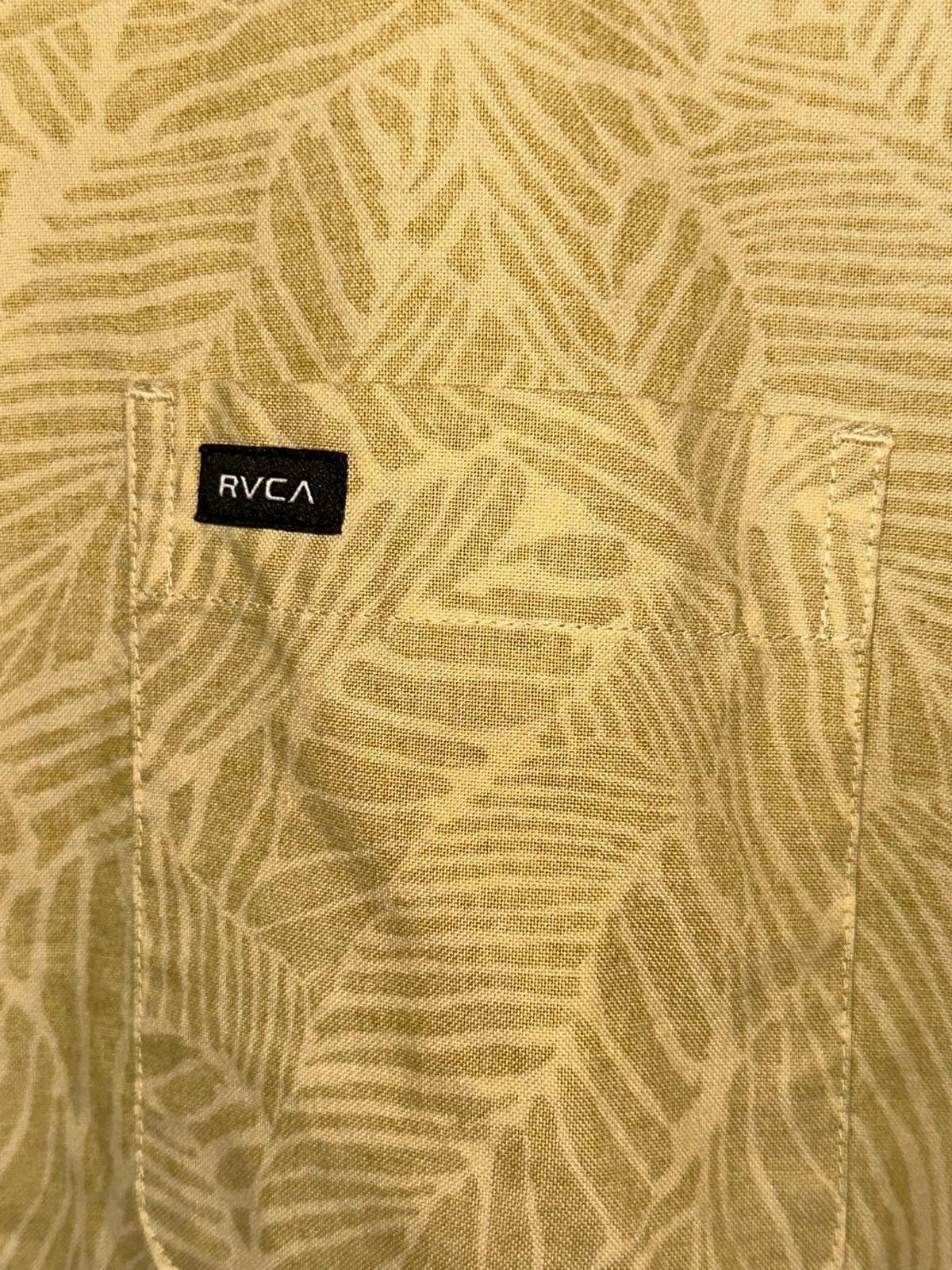 RVCA RVCA Button-Up | Size Large Light Yellow Leaf Shirt Slim Fit Size US L / EU 52-54 / 3 - 3 Thumbnail