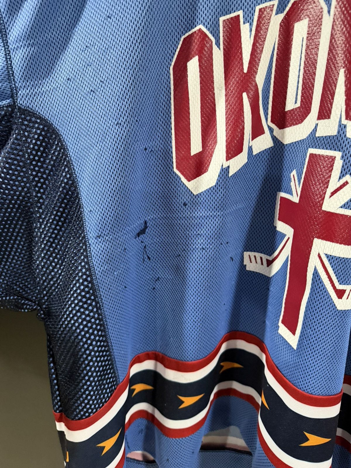 Vintage 1990s Vintage Okontoe Jesus Distressed Grunge Goalie Jersey Size US XXL / EU 58 / 5 - 3 Thumbnail