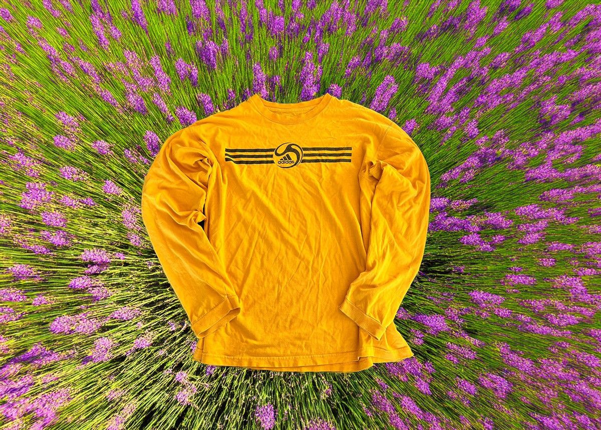 Adidas Adidas yellow triple stripe long sleeve Size US XL / EU 56 / 4 - 1 Thumbnail