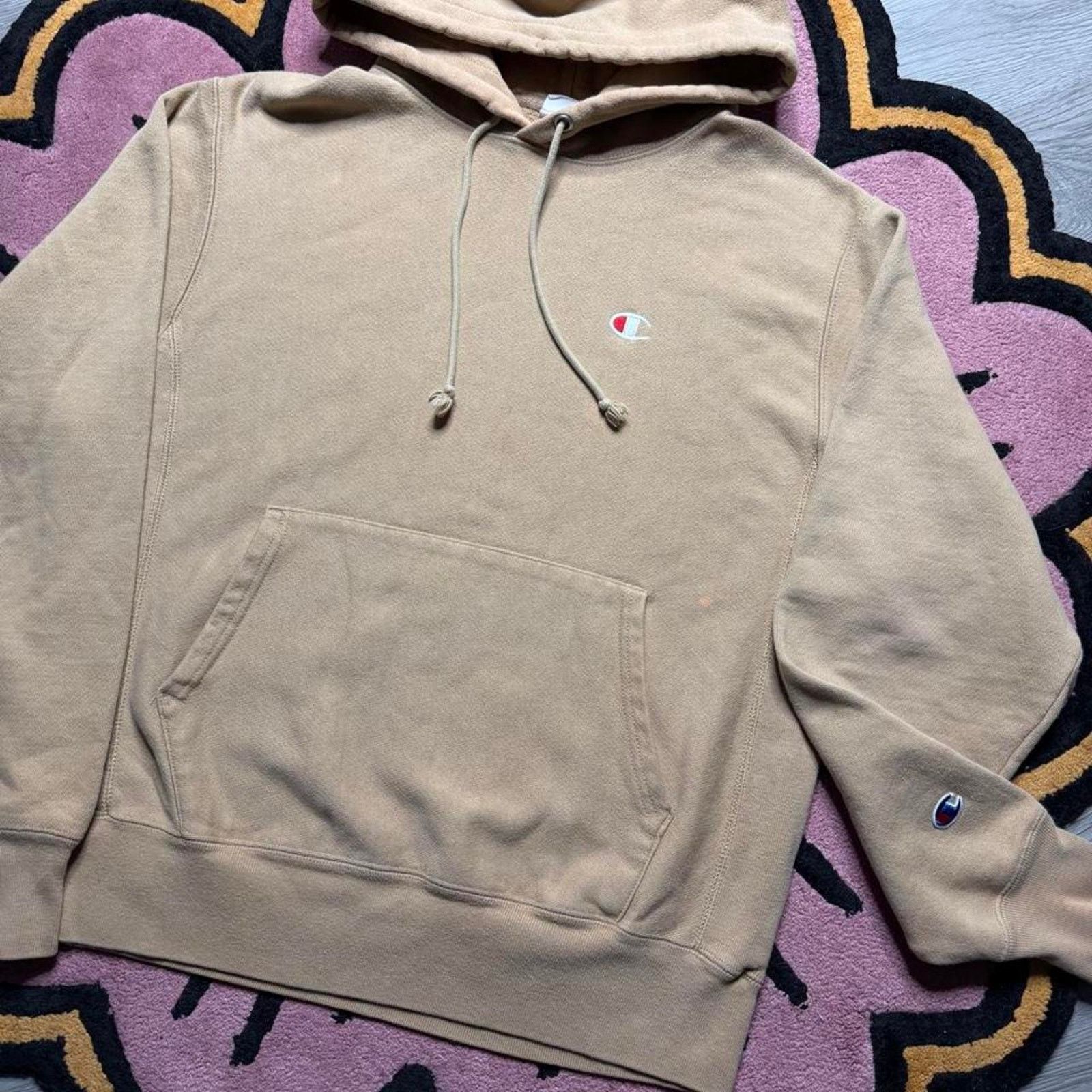 Champion Champion Reverse Weave Pullover Hoodie Size Medium Tan Size US M / EU 48-50 / 2 - 2 Thumbnail