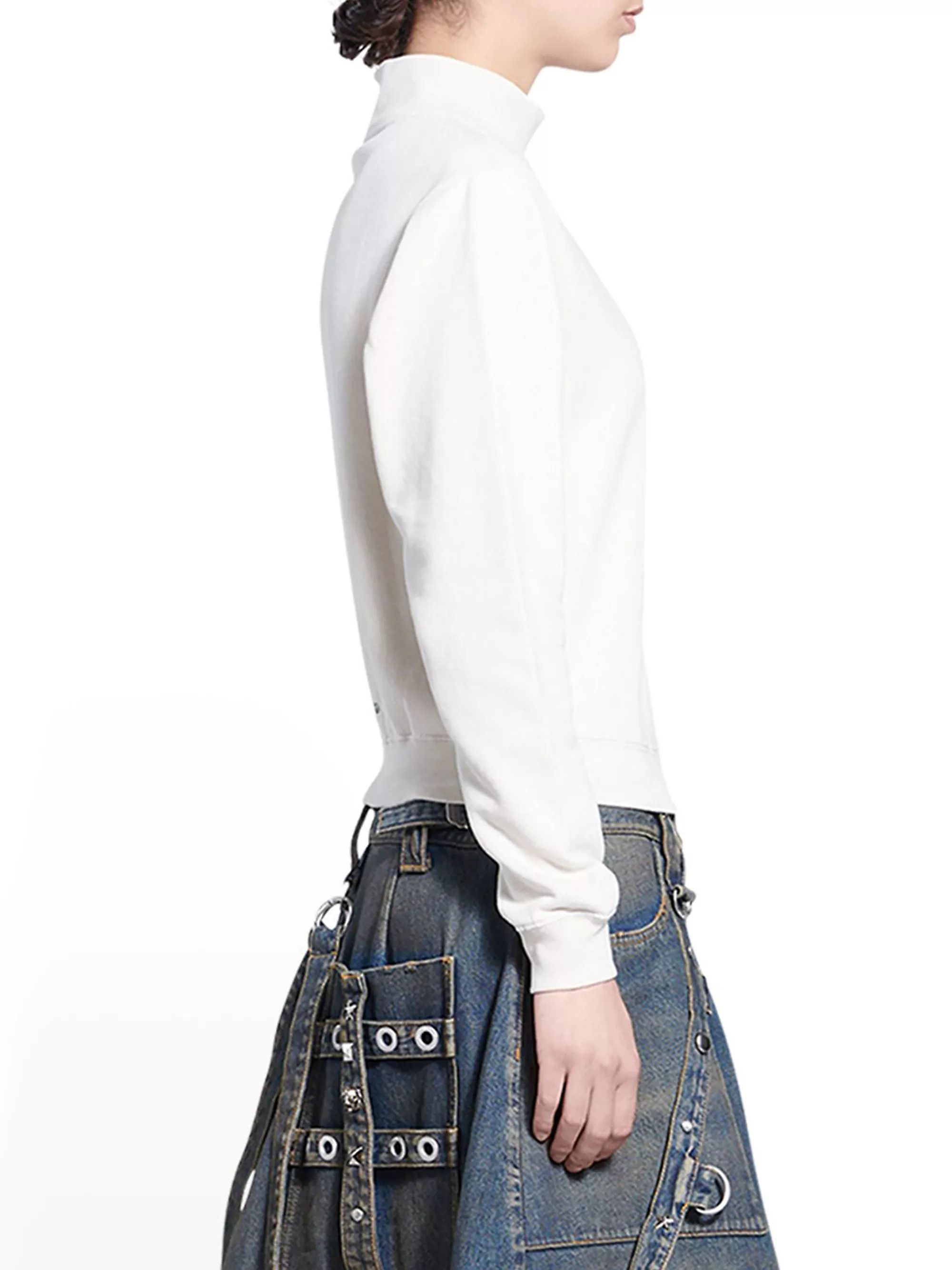 Balenciaga o1bcso1str0525 Back Hem Shrunk Sweatshirt in Chalky White Size XL / US 12-14 / IT 48-50 - 5 Thumbnail