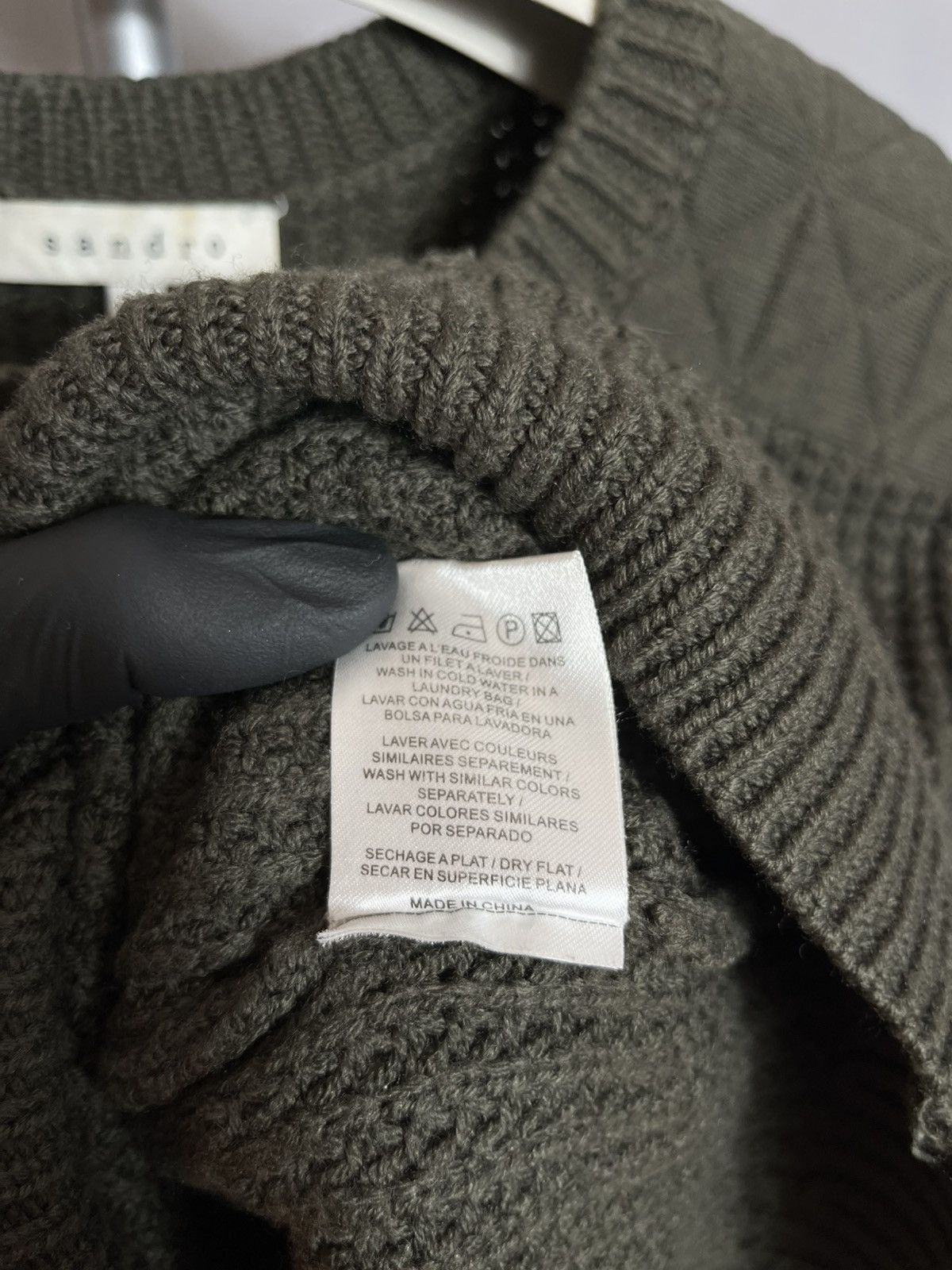 Sandro Sandro Paris Sweater Knit Merino Wool Womans pullover khaki Size M / US 6-8 / IT 42-44 - 7 Thumbnail