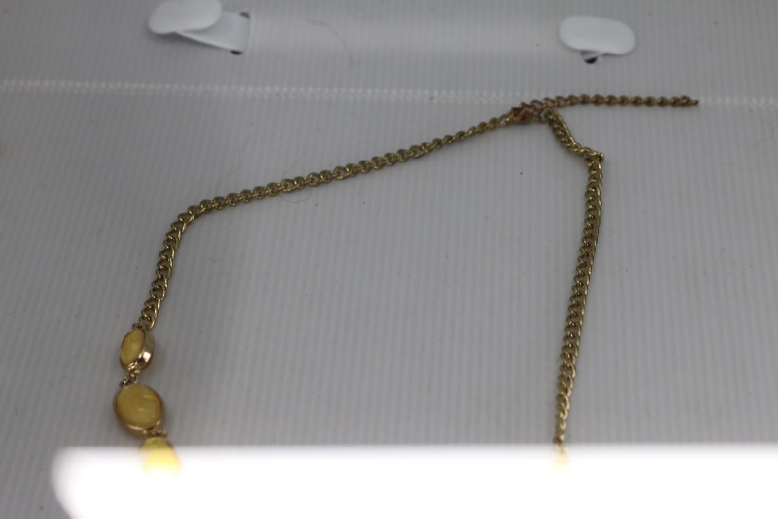 Unknown London Vintage Yellow Opal Necklace Gold Tone Oval Faceted Necklace Size ONE SIZE - 6 Thumbnail