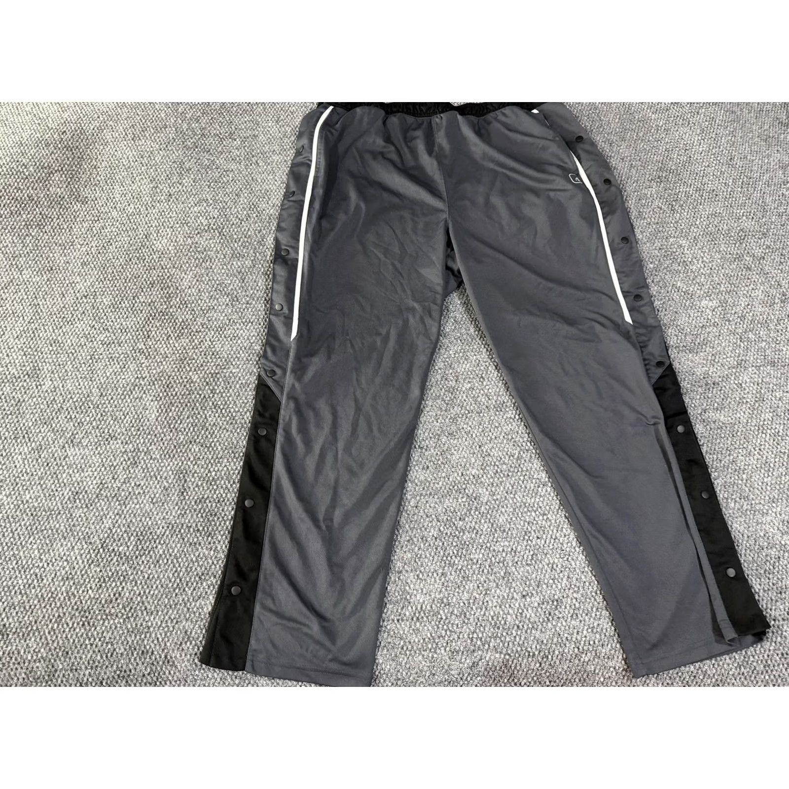 Vintage AND1 Track Pants Mens 2XL Gray Snap Tearaway Side Stripe Basketball Athletic Size US 39 - 2 Thumbnail
