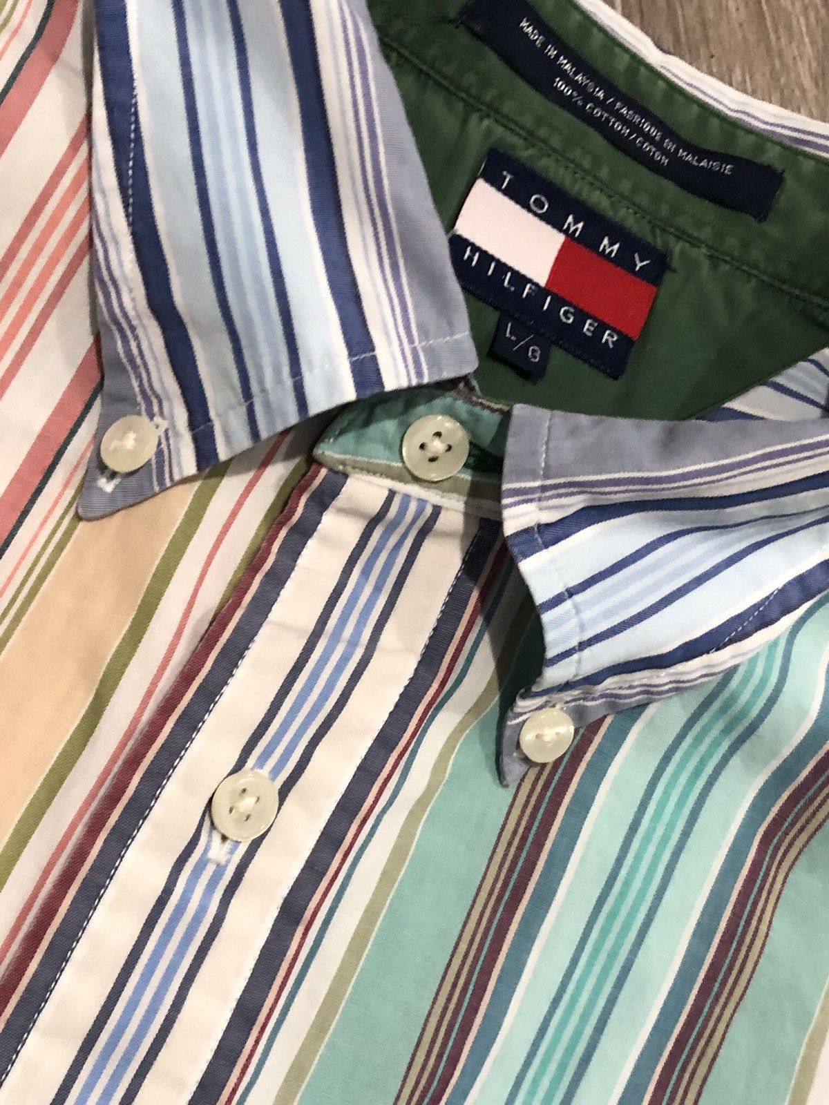 Tommy Hilfiger × Vintage 90s Tommy Hilfiger Striped Button Down Size US L / EU 52-54 / 3 - 5 Thumbnail