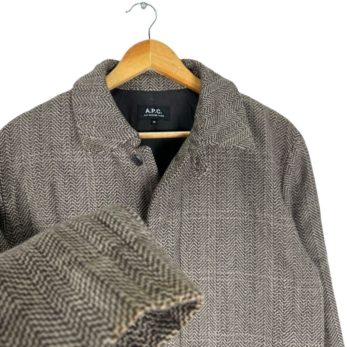 A.P.C. 🌟A.P.C RUE PARIS PETE HERRINGBONE LONG COAT JACKET Size US M / EU 48-50 / 2 - 5 Thumbnail