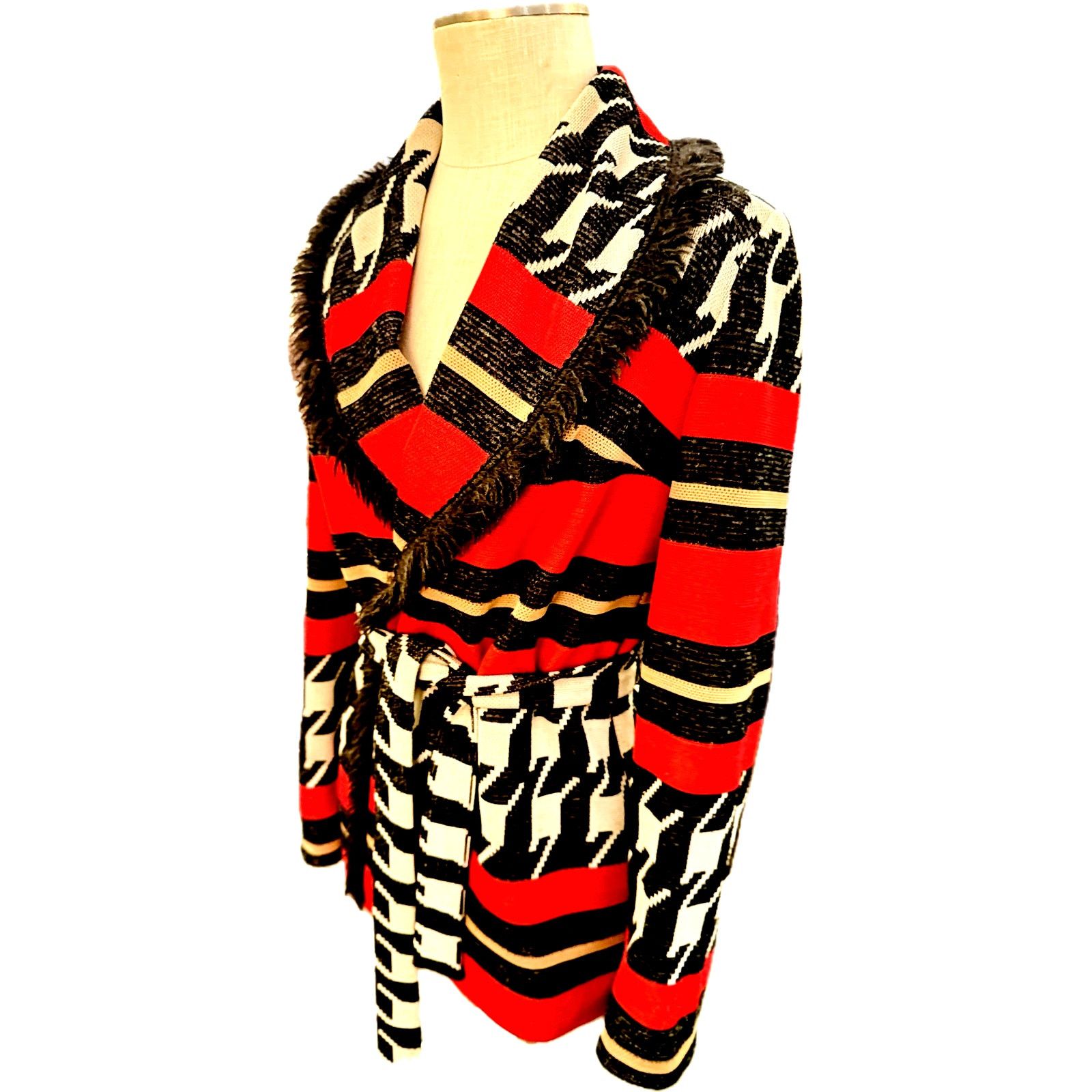 Vintage Vintage 60s Alfred Weber Geometric Tie Waist Trench Size M / US 6-8 / IT 42-44 - 2 Thumbnail
