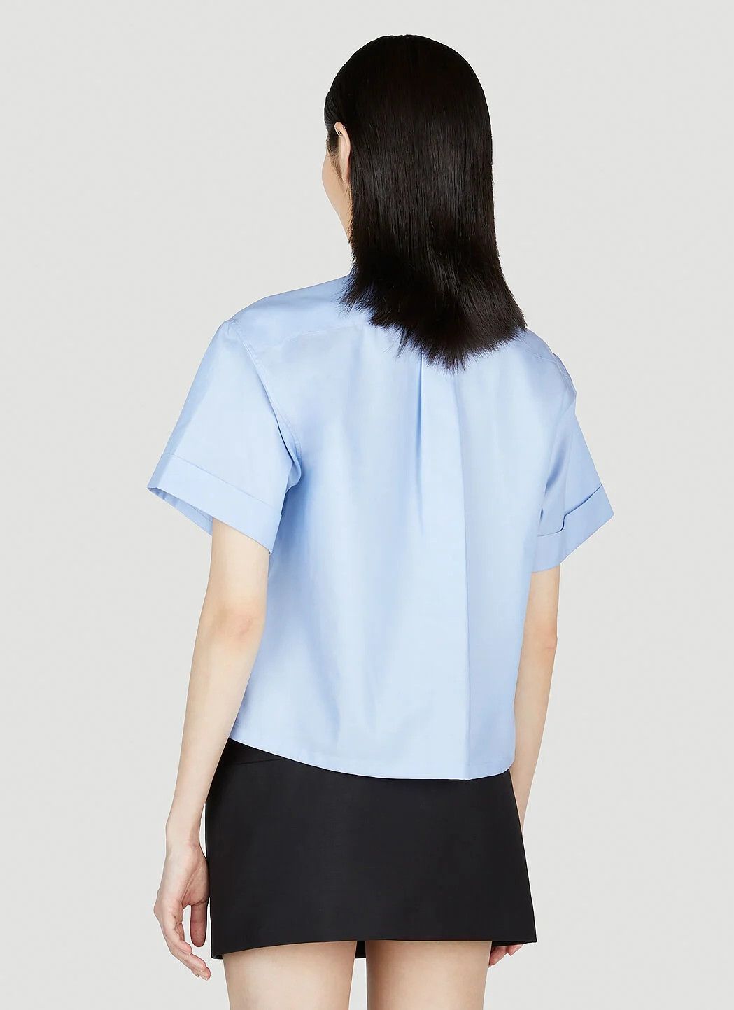 Prada o1B3y1r0426 Embroidered Logo Shirt in Blue Size XL / US 12-14 / IT 48-50 - 4 Thumbnail