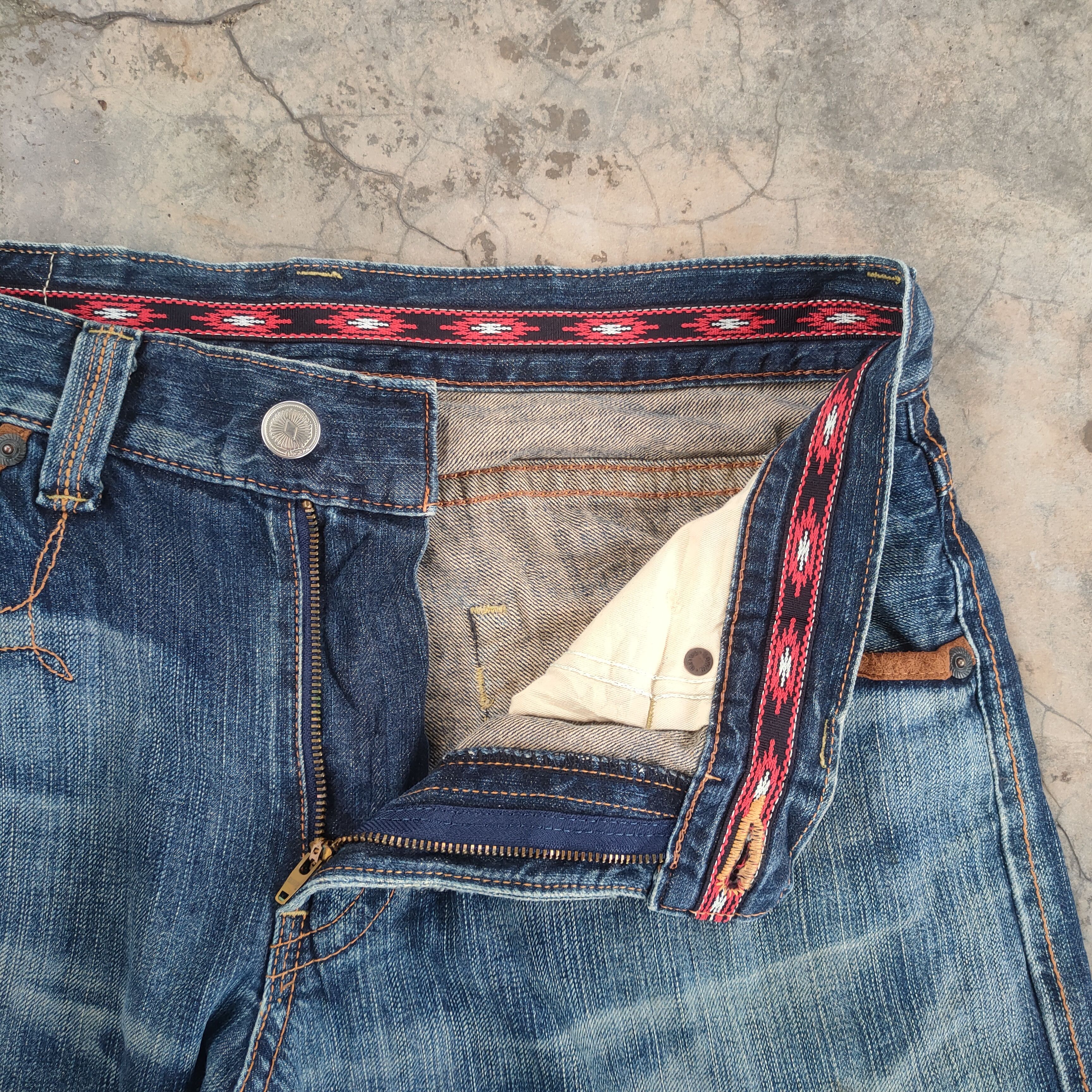Edwin W36 VINTAGE EDWIN XV MUD WASHED RIPPED JEANS DENIM PANTS Size US 36 / EU 52 - 9 Thumbnail