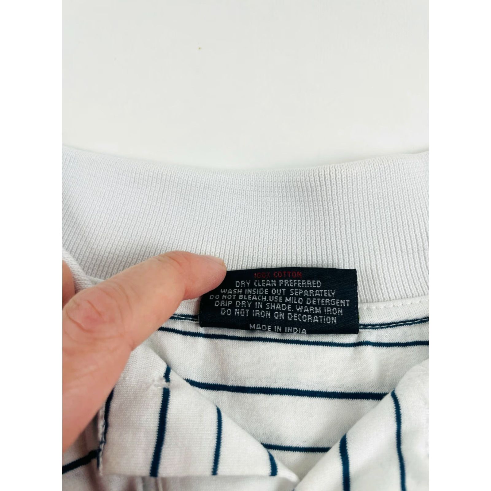 Vintage Proline Colours Polo Shirt Men's XL Navy White Striped Short Sleeve Polo Shirt Navy Blue White Striped XL Mens Size US XL / EU 56 / 4 - 6 Thumbnail