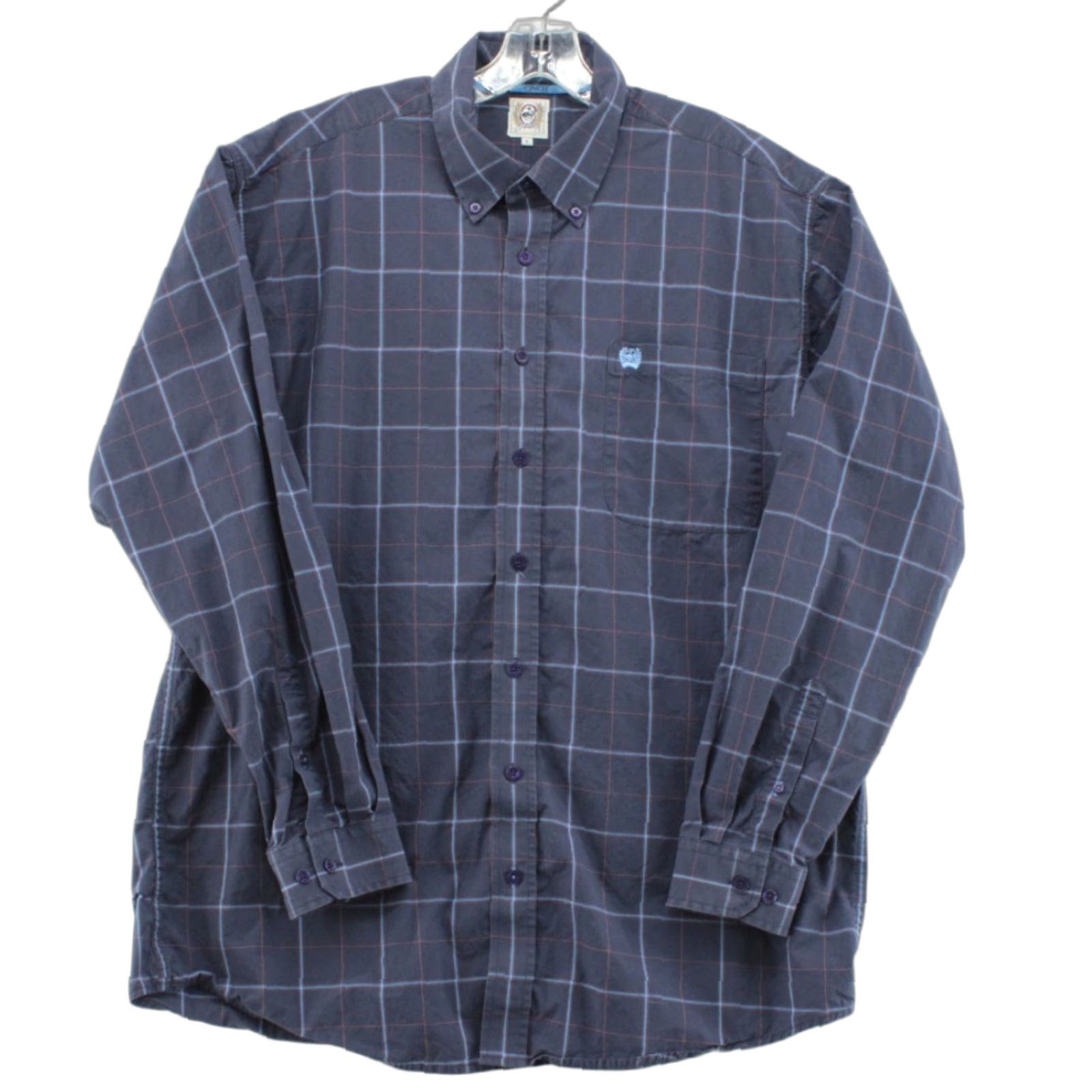Vintage Cinch Shirt Button-Down Men’s Large Blue Plaid Long Sleeve Logo Pocket Cotton Shirt Size US L / EU 52-54 / 3 - 1 Thumbnail