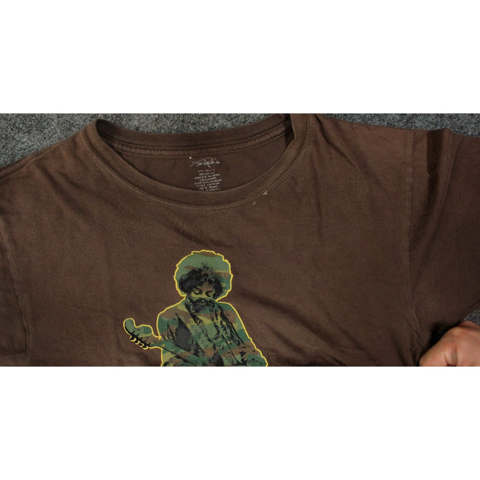 Jimi Hendrix Vintage 2005 Authentic Hendrix Camo Crop Top Tee Size M / US 6-8 / IT 42-44 - 11 Thumbnail