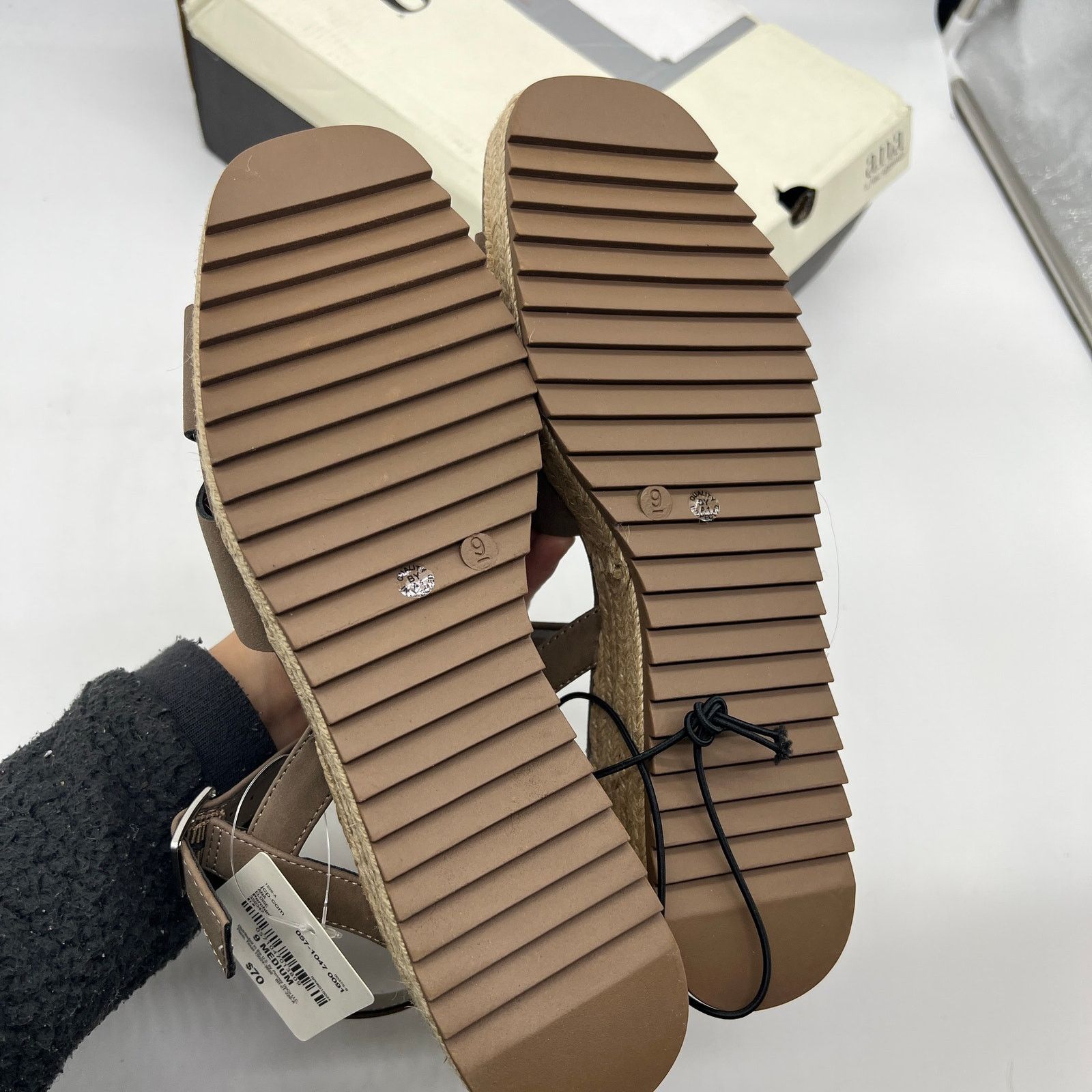 Other a.n.a Womens Eloise Wedge Sandals Porchini Brown Size US 9 / IT 39 - 11 Thumbnail