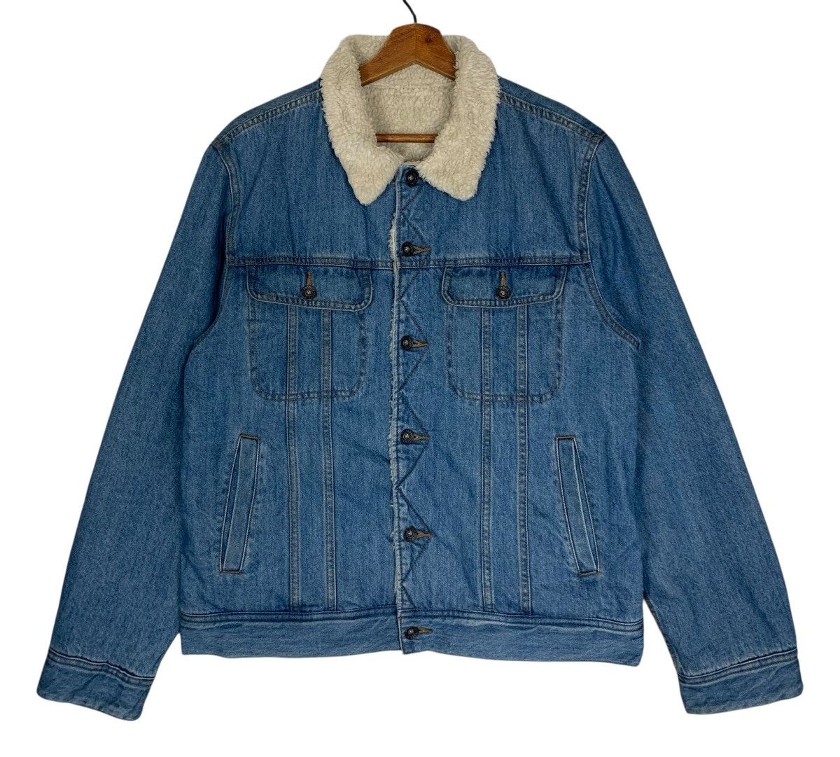 GU Gu denim sherpa Japanese Brand Outdoor Streetwear Jacket Size US M / EU 48-50 / 2 - 2 Thumbnail