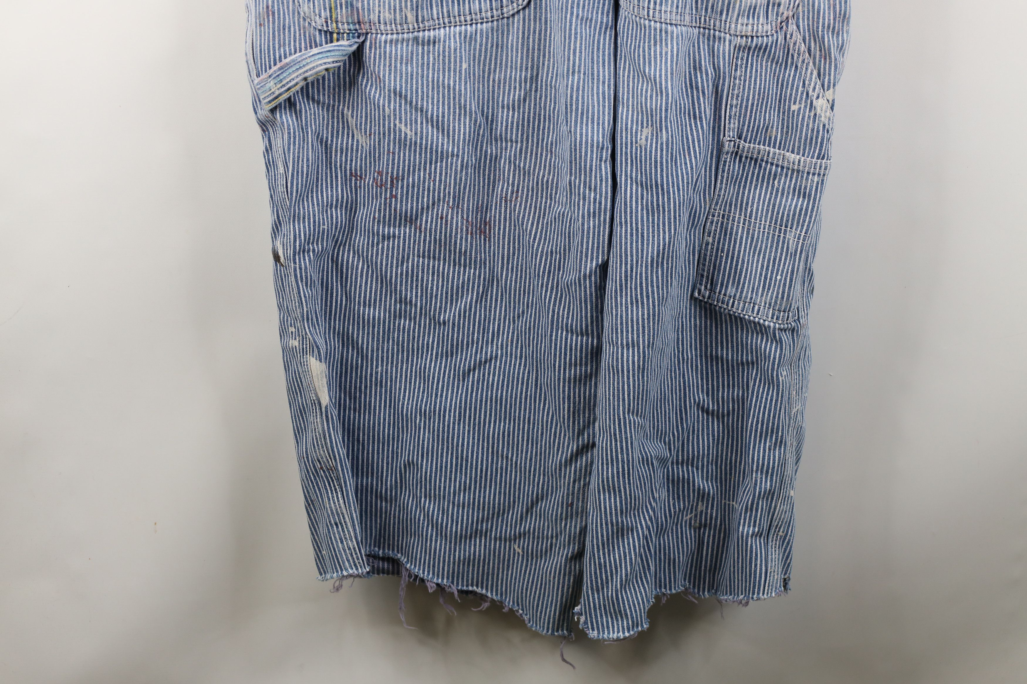 Vintage Vintage 90s Streetwear Cut Off Hickory Striped Overalls Size US 42 / EU 58 - 18 Thumbnail