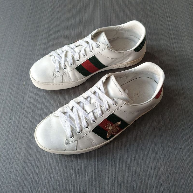 Gucci Gucci Ace Leather Fashion Sneakers for Men 0079 Size US 8 / EU 41 - 1 Thumbnail