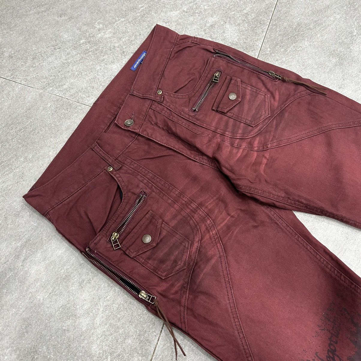 semanticdesign Vintage 90s Semanticdesign Flared Burgundy Pants Size US 34 / EU 50 - 5 Thumbnail