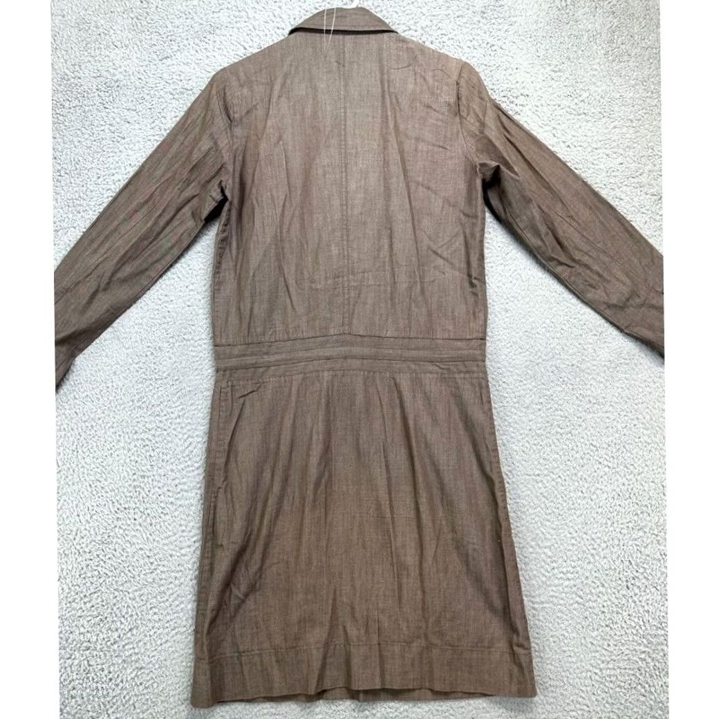 Boden Boden Dress Women 4 Reg Brown Button Front Collared Shirt Drawstring Knee Length Dress Size S / US 4 / IT 40 - 2 Thumbnail