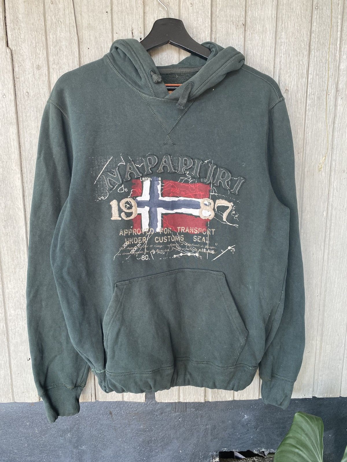 Napapijri Vintage Napapijri Norway Flag Hoodie 1987 Logo Forest Green Size US M / EU 48-50 / 2 - 3 Thumbnail