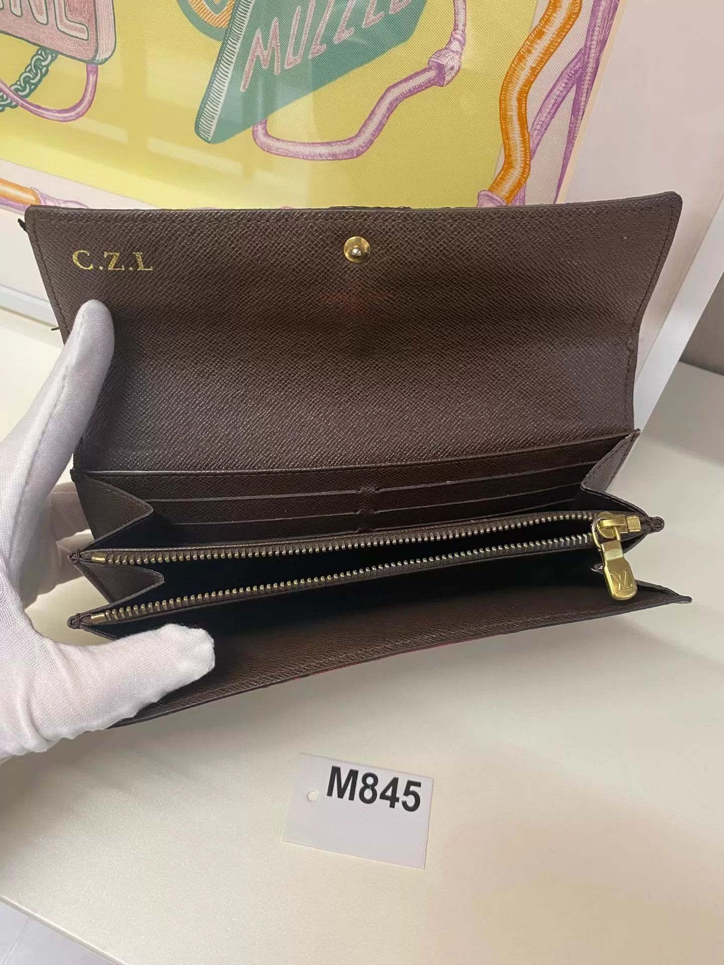 Louis Vuitton LV Damier Ebene Wallet 18.5x10 M845 Size ONE SIZE - 3 Thumbnail