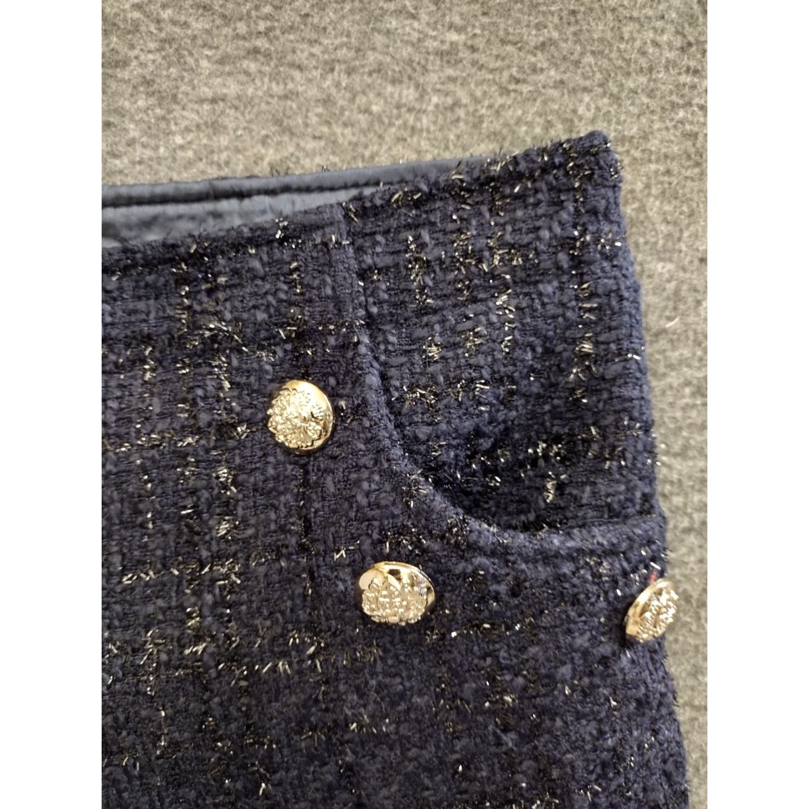 Vintage Codigo Skort Shirt Womens Blue S Tweed Sparkly Zip 90s Casual Short Rise Mid Polyester Size 28" / US 6 / IT 42 - 7 Thumbnail