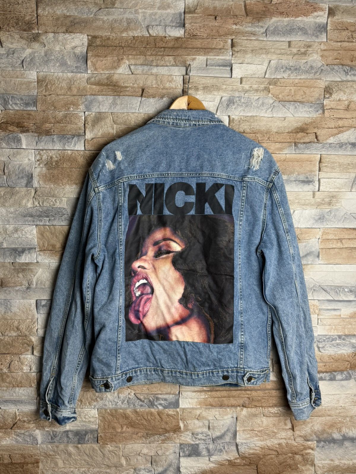 Band Tees NICKI MINAJ X HM MERCHENDISE DENIM JACKET STREETWEAR 