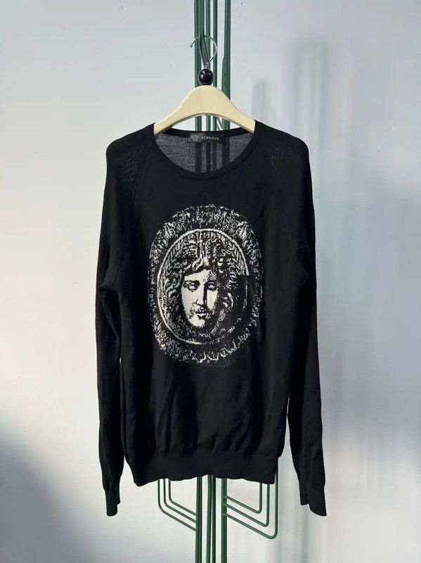 Versace Versace Black Medusa Long Sleeve Pullover 0089 Size US L / EU 52-54 / 3 - 1 Thumbnail