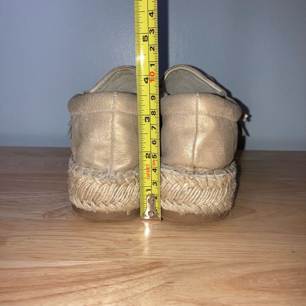 J Brand J Slides Raoul Espadrilles Pompom Accent Metallic Leather Sneaker Women’s Size 6 Size US 6 / IT 36 - 8 Thumbnail